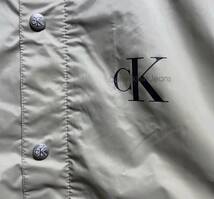90s Calvin Klein Jeans ナイロン コーチ ジャケット S ベージュ 香港製 ブルゾン カルバンクライン CK 80s 00s 古着 オールド ビンテージ_画像4