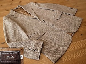 LEVI'S リーバイス ２釦 淡茶系 ピンチェック ビンテージ テーラード ジャケット ブレザー アメリカ古着 サイズ 38R M相当