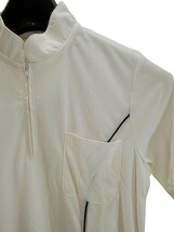 CH2065◆ 新品 ナース服 看護衣 半袖 洗濯可 アイロン可 ファスナー付 Sサイズ ホワイト/ ネイビー 送料 350円_画像3