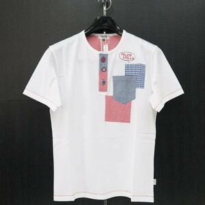 フェリシスステラ ヘンリーネック半袖Tシャツ 白 50サイズ 555702-A10