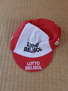 【送料無料】未使用 LOTTO BELISOL サイクリングキャップ　made in Italy　赤白