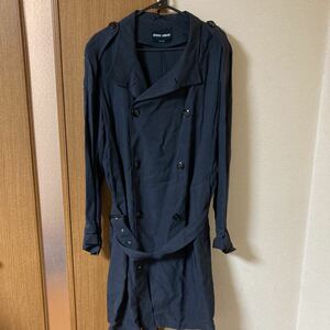 ジョルジオアルマーニ 定価40万超 ウオッシュドキュプラトレンチコート スモーキーグレー サイズ50 GIORGIO ARMANI