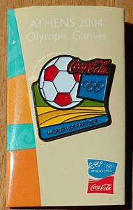 【未使用】2004年アテネオリンピック記念「コカ・コーラ サッカーピンバッチ』