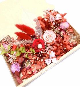 真紅のレッドピンクローズ＊花材詰め合わせセット＊ハーバリウム花材ドライフラワー 花材セット