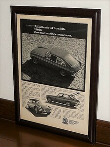 1967年 USA '60s 洋書雑誌広告 額装品 MGB GT ( A4size・A4サイズ ）