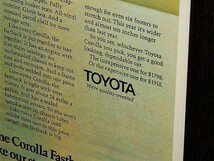 1971年 USA '70s 洋書雑誌広告 額装品 Toyota Corolla Fastback トヨタ カローラ ファストバック ( A4size・A4サイズ ）_画像4