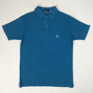 FRED PERRY フレッドペリー ポロシャツ F1560 日本製 ブルー Sサイズ 鹿の子 半袖シャツ