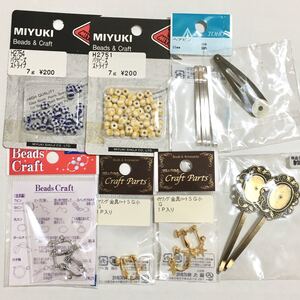 イヤリング ヘアピン ヘアクリップ ストライプバラビーズ イヤリング金具 アクセサリーパーツ