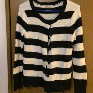 GAP border knitted cardigan easy .M size ~L size rank lady's 