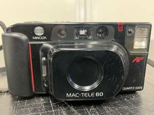 b60 MINOLTA ミノルタ MAC-TELE60 フィルムカメラ コンパクト 広角 AF レンズ QUARTZ DATE 中古 動作未確認 現状渡し