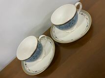 【美品】WEDGWOOD ウェッジウッド ターコイズジュエル ペアコーヒーカップ＆ソーサー C/S C&S 兼用カップリー ティーカップ_画像2