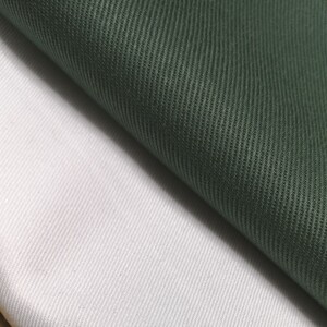 生地 チノクロス 綿ツイル 無地 グリーン&ホワイト2枚セット