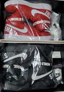 【セット】Supreme Nike Air Force 1 High Supreme SP シュプリーム ナイキ エアフォース1 ハイ 赤 レッド 黒 ブラック US9.5 27.5cm 2014