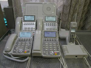 S337　 BX２-AME工事済、転送機能と電話３台とアナログ/カールコードレス・ＦＡＸアダプタのあるスター配線のきれいな６台セット