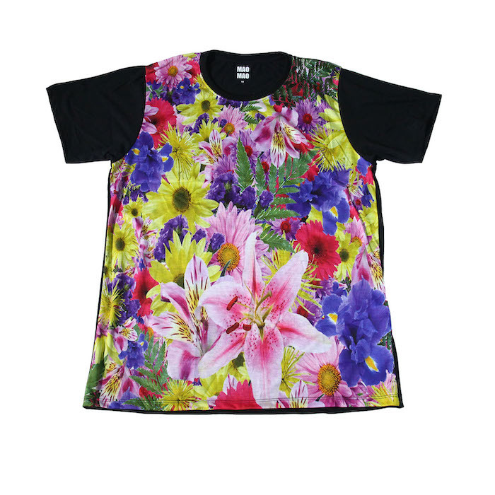 粉彩艺术花卉植物绘画服装 Instagram 在线街头风格设计趣味 T 恤男士 T 恤短袖 ★E425L, 大尺寸, 圆领, 一个例子, 特点