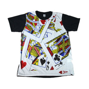キング トランプ クィーン 王様 賭博 カジノ オンライン ゲーム ストリート系 デザイン おもしろTシャツ メンズTシャツ 半袖 ★E498M