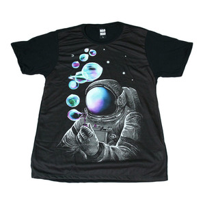 NASA 宇宙飛行士 シャボン玉 パロディー 実験 オンライン ストリート系 デザインTシャツ おもしろTシャツ メンズTシャツ 半袖 ★E710M