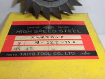 7919 ハイス サイドカッター アングルカッター ハイス TAIYO SKH9 70×12.7×25.4 R45°_画像2