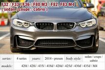 即決 BMW 4シリーズ f32 f33 f36 f80 f82 f83 m3 m4 Mスポーツ ロゴ 艶有り グロス ブラック ダブルフィン キドニー グリル b_画像2