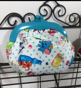 昭和レトロ プラスチック がま口ポーチ ハンドメイド 爽やか(*´∀`*)