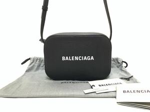 New unused Popular ■ Price 132,000 BALENCIAGA Balenciaga Everyday Diagonal shoulder bag Black Black Leather Mini camera bag Logo is Balenciaga, bag, bag