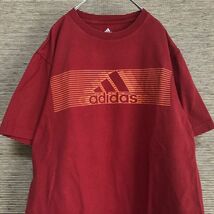 ★アディダス　半袖Tシャツ パフォーマンスロゴ　デカロゴ ビッグロゴ　Mサイズ　赤　オレンジ 57_画像6