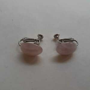  earrings pink quartz ellipse top approximately 1.7cm×1.3cm