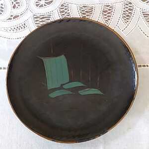 . law temple lacquer ware [ pastry tray .. boat map ] diameter 16.5cm