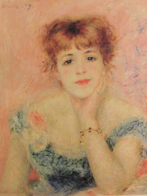 Auguste Renoir [Porträt von Jeanne Samary] Seltene Kunstsammlung, Nagelneu mit hochwertigem Rahmen, Versand inklusive, Portrait einer schönen Frau, Westliche Meistermaler, chue, Malerei, Ölgemälde, Porträts