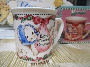 〇Enescoキューピー〇baby 1st Christmas 女の子の絵柄のマグカップ〇未使用保管品