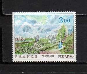 Art hand Auction 20E137 France 1981 Painting Pissarro Lasante Ducoux Unused NH, antique, collection, stamp, postcard, Europe