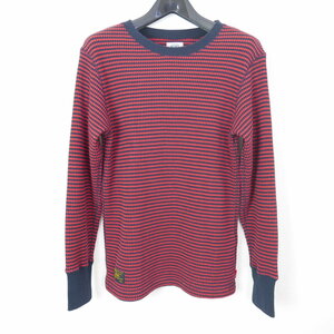 WTAPS ダブルタップス WAFFLE L/S 長袖 ボーダー サーマル ワッフル カットソー Tシャツ RED/NAVY S