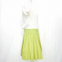 made in HEAVEN Cry. メイド イン ヘブン コットン 半袖 サマーニット ドッキング プリーツ ワンピース WHITE/LIME ONE_画像4