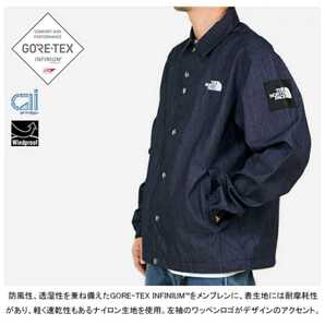 新品完全未開封！ 20AW THENORTHFACE ノースフェイス 国内正規品 NP12042 GORE-TEX GTXデニムコーチジャケット ナイロンインディゴデニム Mの画像4