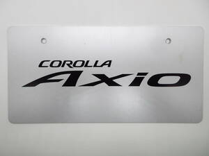 トヨタ 新型カローラアクシオ COROLLA Axio ディーラー 新車 展示用 非売品 ナンバープレート マスコットプレート