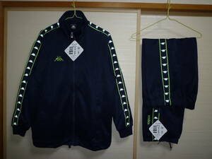  Kappa jersey top and bottom navy blue × yellow green M size 