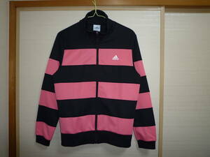  Adidas border pattern jersey black × pink OT size 