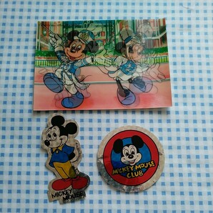ミッキーマウス／プリズムポストカード&キラキラシール２枚