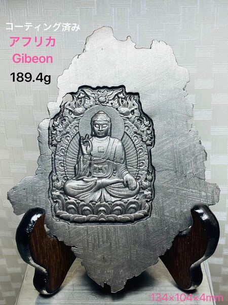 鑑別書付き 189.4㌘鉄隕石 ナミビア Gibeon ギベオン　隕石 ギベオン隕石 特殊な技術でコーティング 隕石 メテオライト 隕石