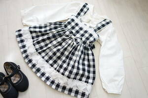 新品　シャーリーテンプル　ジャンパースカート　110　リボン　ハートレース　日本製　画像のブラウスは別途出品（285）発表会 お出掛け