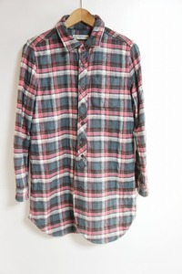 BEAMS HEART Beams Heart long sleeve check flannel shirt blue pink series multi pattern silver chewing gum check size F 224L