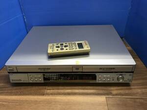 パナソニック DVD/VHS レコーダー DMR-E70V リモコン付　中古品K-9398