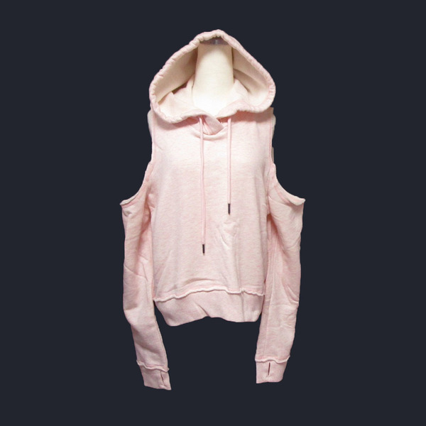 ★SALE★Hollister/ホリスター★コールドショルダースウェットプルオーバーパーカー (Heather Pink/M)