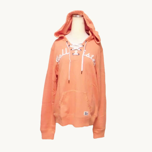 ★SALE★Hollister/ホリスター★スウェットレースアッププルオーバーパーカー (Orange/M)