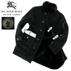 【B1076】【新品同様】BURBERRY BLACK LABEL バーバリーブラックレーベル ムートンコート ムートンジャケット フェイクレザー サイズM