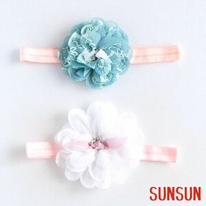 [ free shipping ] hair band 2 pcs set . flower kachu-m baby hair ornament Kids baby memory photographing half birthday new bo-nB