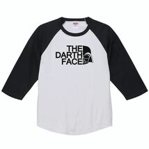 【送料無料】【新品】THE DARTH FACE ダースフェイス 七分袖 長袖 Tシャツ おもしろ パロディ プレゼント メンズ 白 XLサイズ_画像1