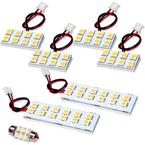 ルームランプ LED 暖色 総発光数186発 ACR/MCR30/40系 エスティマ [H11.12-H17.12] 7点セット