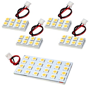 ルームランプ LED 暖色 総発光数168発 C24 セレナハイウェイスター [H11.6-H17.4] 5点セット