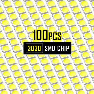 LEDチップ SMD 3030 ホワイト 白発光 100個 打ち替え 打ち換え DIY 自作 エアコンパネル メーターパネル スイッチ